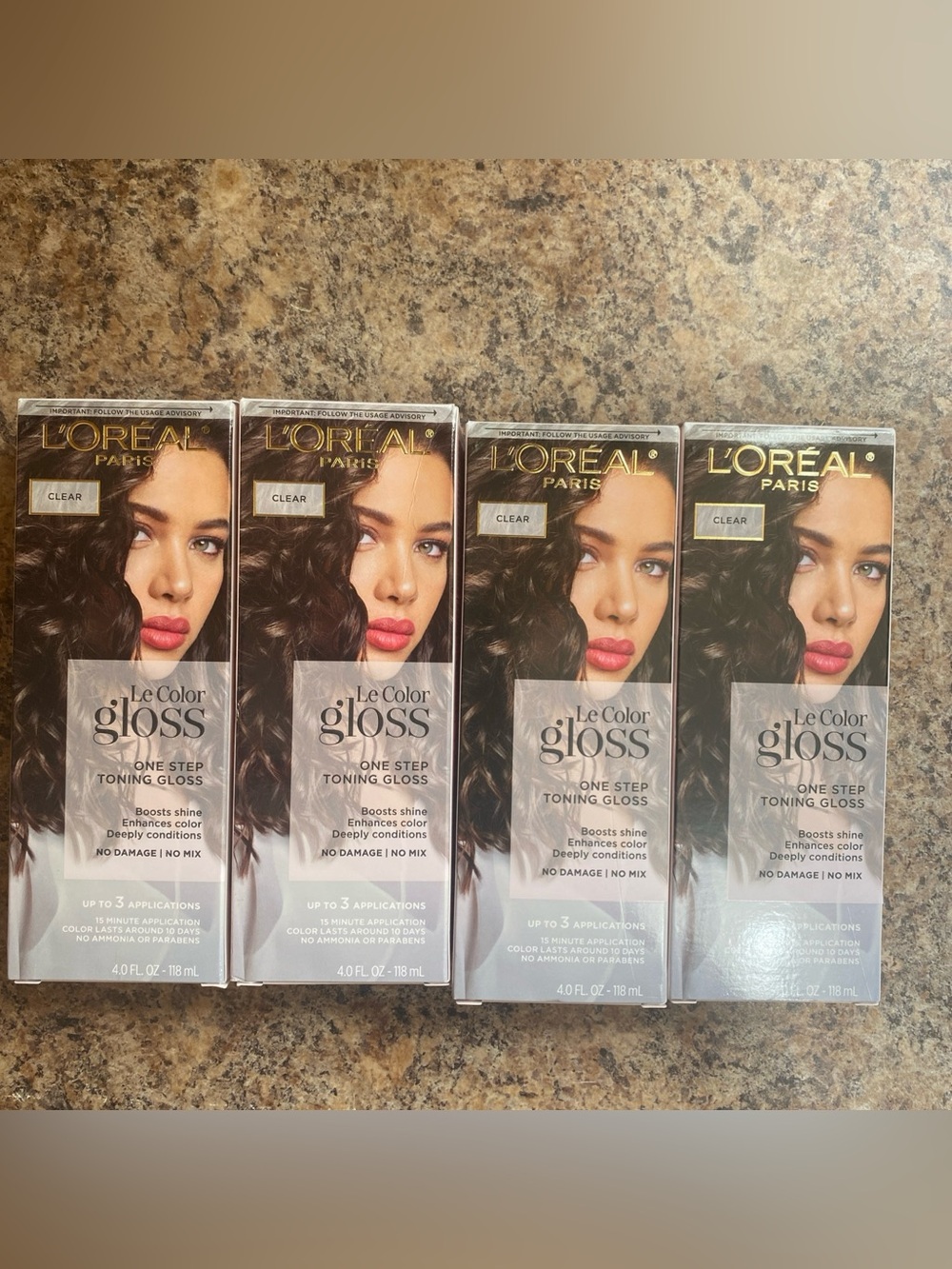 L'Oreal LeColor Gloss One Step Toning Gloss - Clear (brown packaging, pink lips)